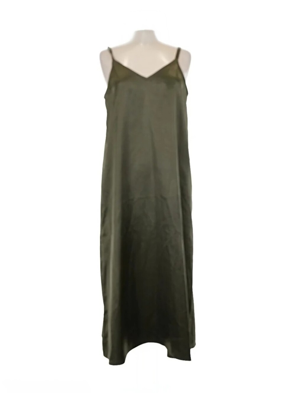 Vince Camuto Women's Khaki and Green Satin Slip Dress Sz XS NWOT